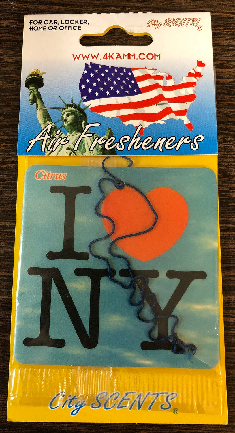 I LUV NY Car Freshener (Citrus Scent)