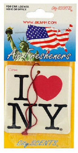 I LUV NY Auto Car Freshener (Citrus Scent)
