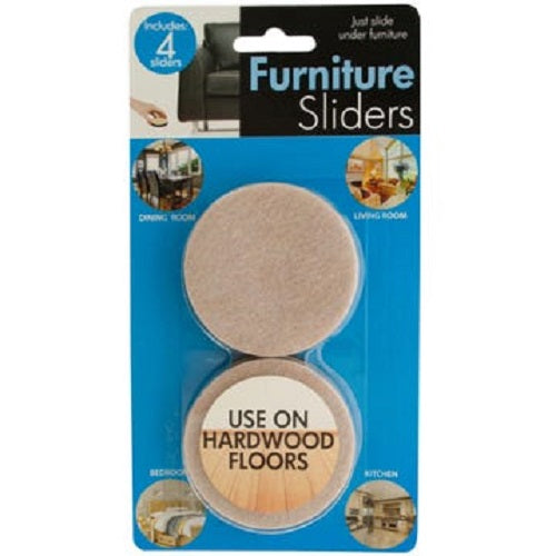 4 Large 2.5" Diameter Furniture Sliders/Floor Protectors