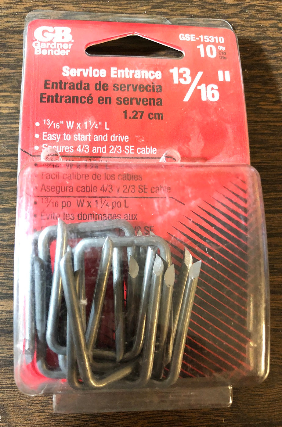 Gardner Bender GSE-15310 13/16 Inch Service Entrance Staples (10 Pk)