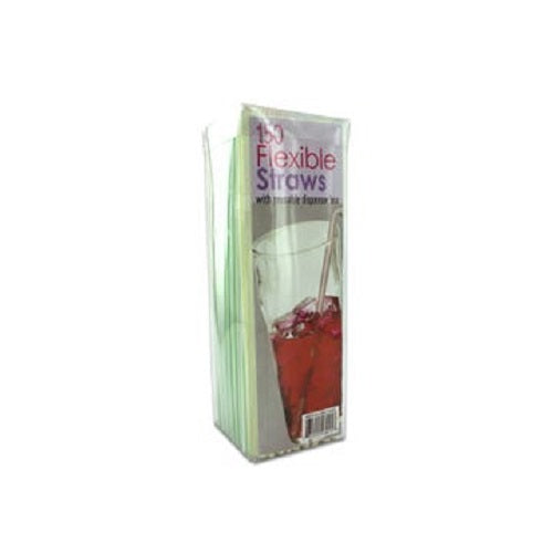 150 Flexible 7.5" Flex Straws with Dispenser Box
