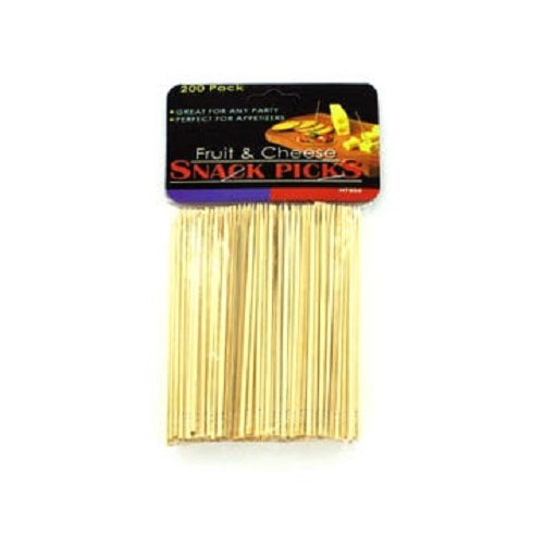 200 Wood Appetizer Toothpicks Picks for Cheese and Fruit Snacks