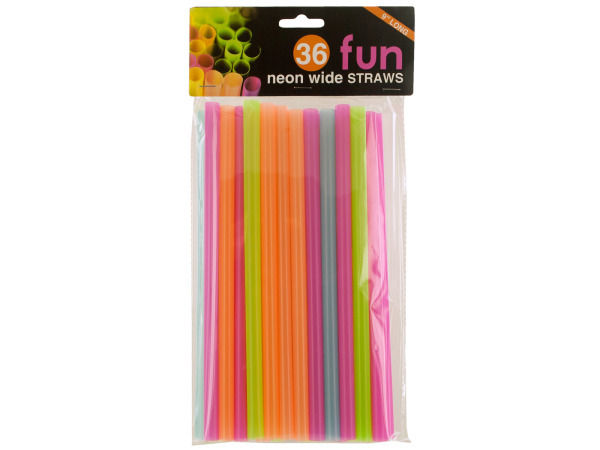36 9" Neon Extra-Wide Jumbo Straws