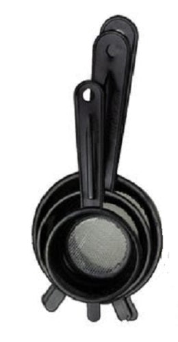 Set of Three Mesh Strainer Cups (Black)