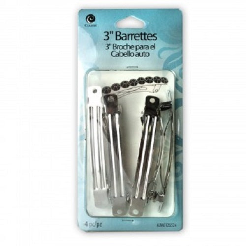 3" Metal Barrettes (4 pack)