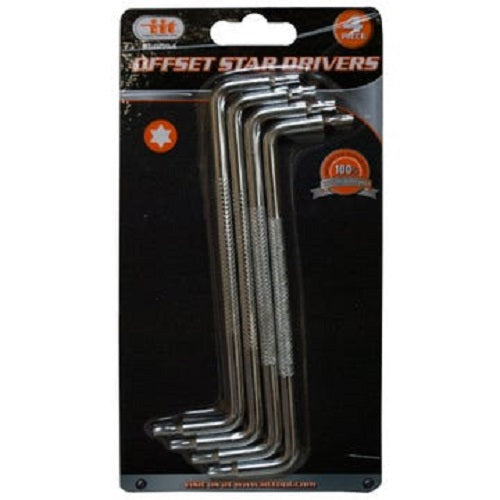 4.25" Offset Star Drivers Set of 4 Angle Screwdrivers (T10 T15 T20 Bits)