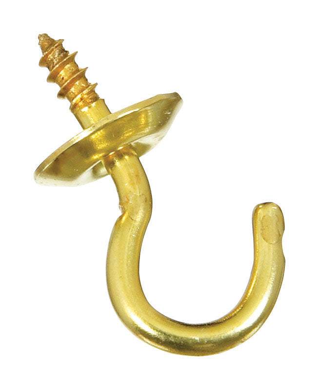 National Hardware Solid Brass 1/2" Cup Hooks (Pack of 6 )