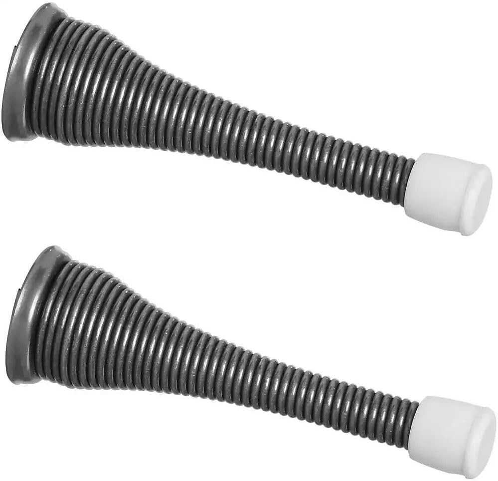 National Hardware N187-658 3" Antique Brass Finish Spring Doors Stops (2 pk)