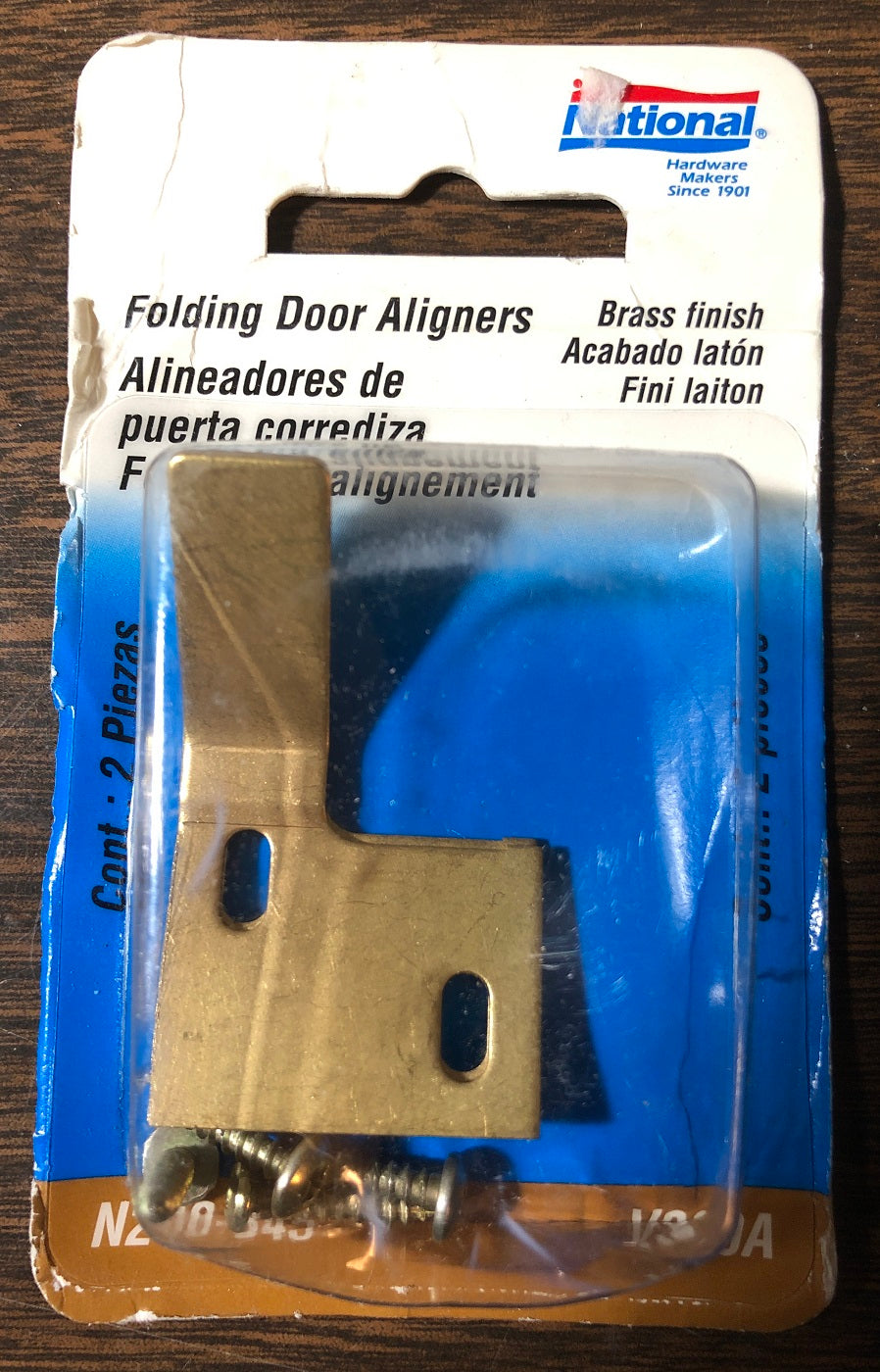 Folding Door Aligners (set of 2) with Brass Finish