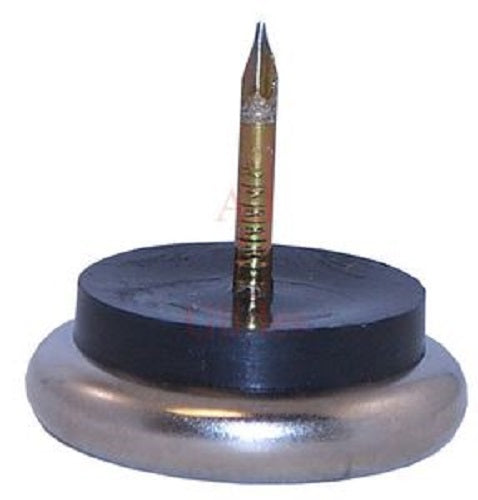 12 Nickel Base 1-1/4" Metal Nail-on Glides for Wood Furniture