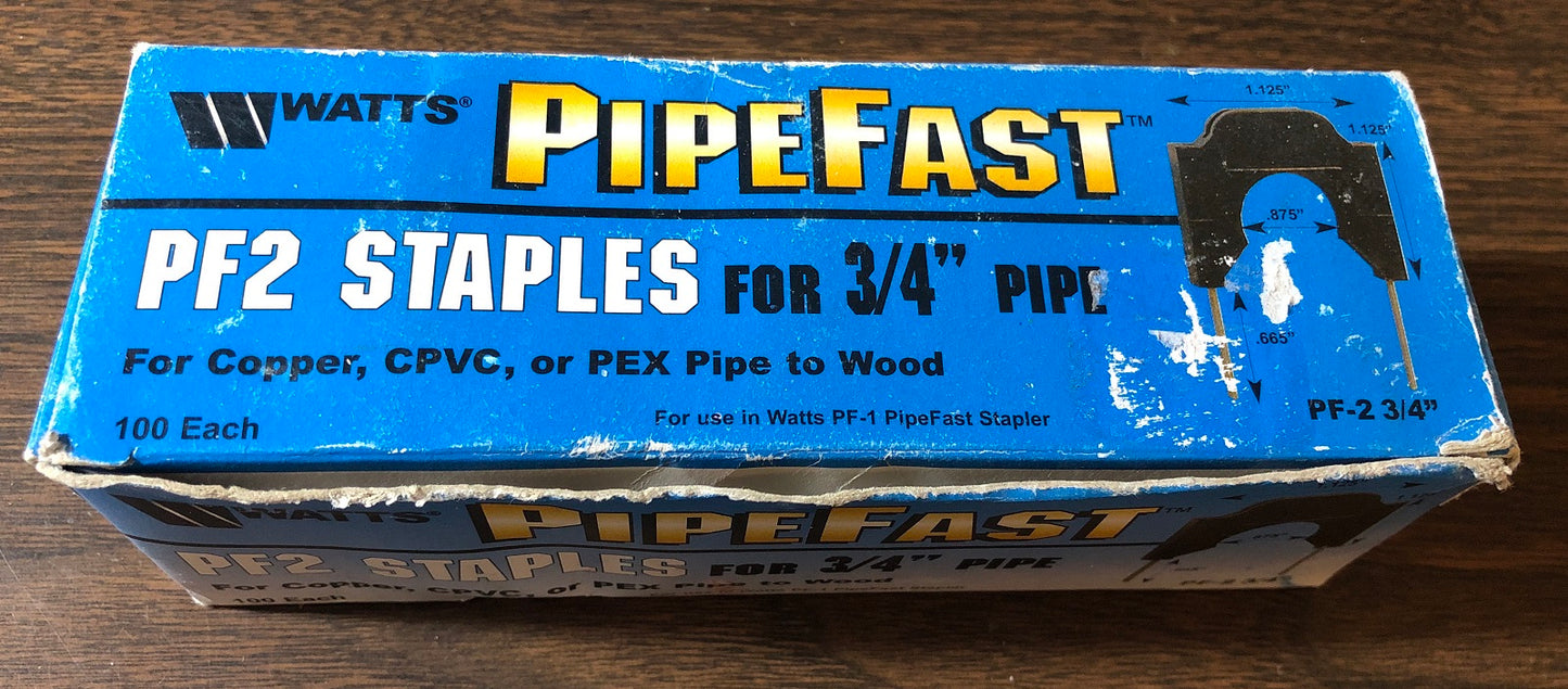 Pipefast PF-2 Staples For 3/4" Pipe 100 Pack