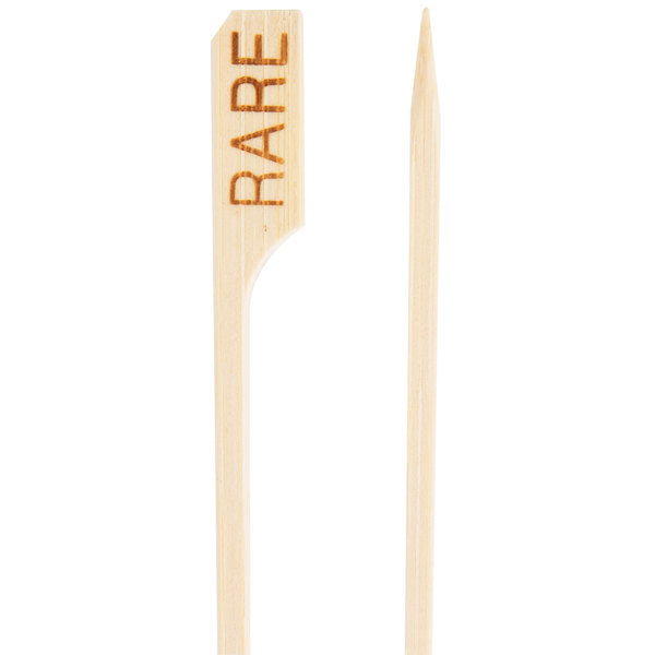 Tablecraft "Rare" 3 1/2" Bamboo Meat Markers - 100/Pack