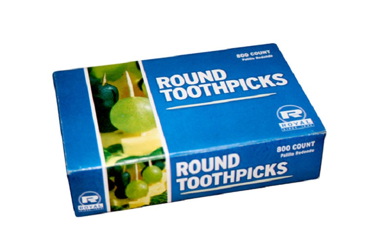 Royal Round Wood Wooden Toothpicks (2x 800 Ct Boxes)