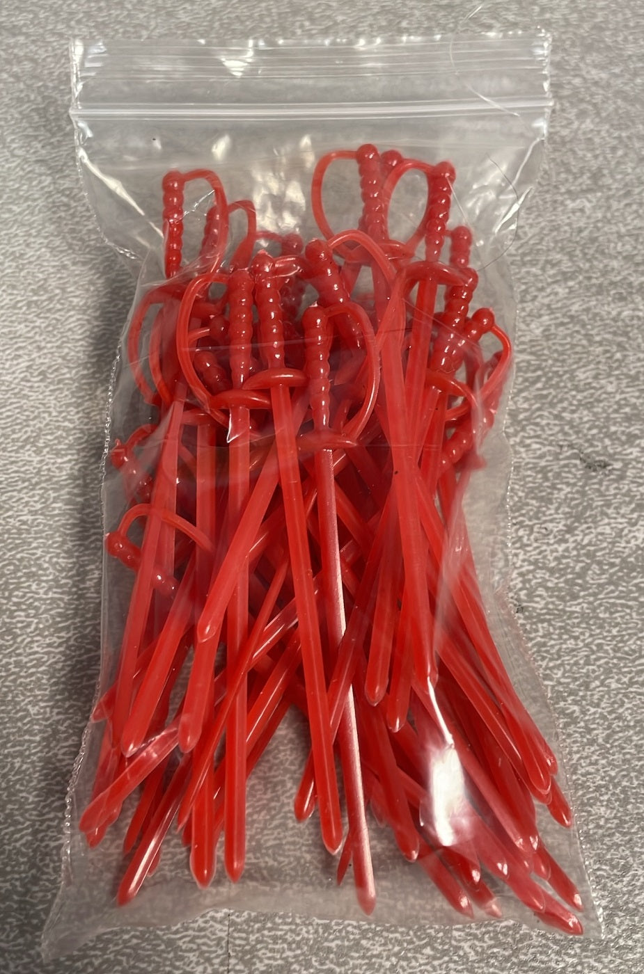 50 Pack Red Plastic Sword 3.25" Cocktail/Appetizer Picks