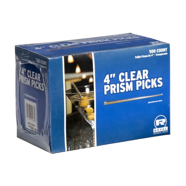 500/Box 4" Clear Prism Picks