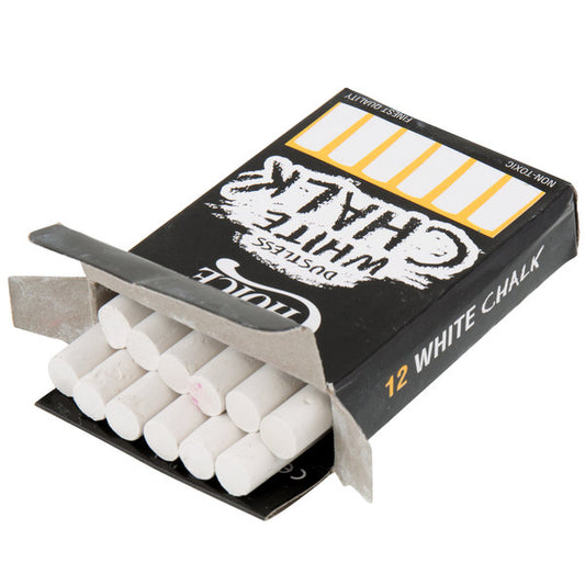 12 Piece Dustless White Chalk Set (10 Packs)