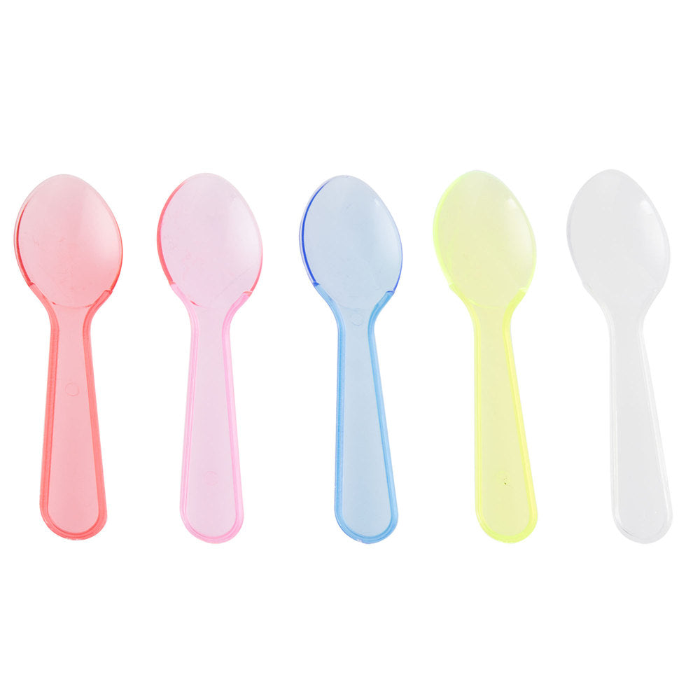 25 3" Neon Plastic Taster Spoons