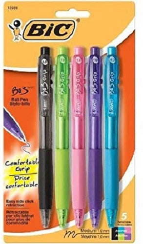 Bic Retractable Ball Pen Assorted Colors 5-Pack
