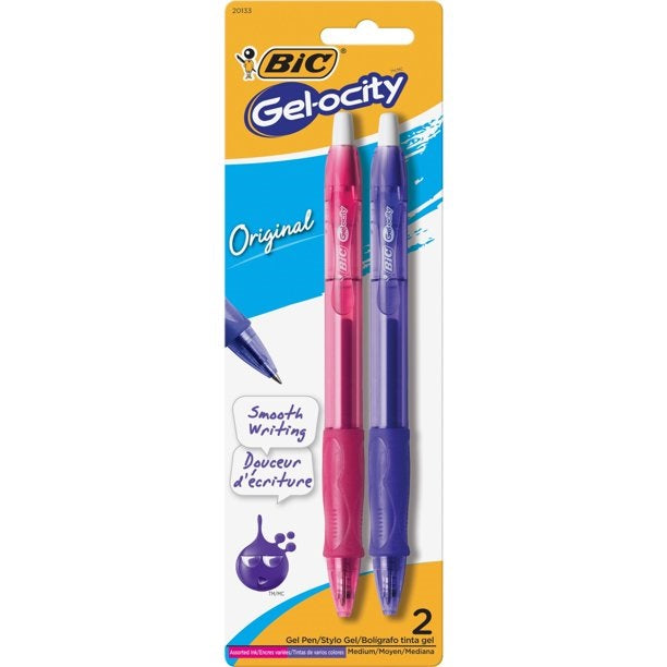 Bic Velocity Gel Retractable Pens 2-Pk