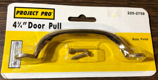 Project Pro 4 3/4" Door Pull Brass Plated with Screws
