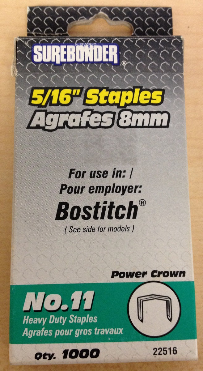 Surebonder 5/16" #11 Power Crown Heavy Duty Staples (1000 ct)