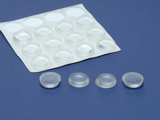 100 Clear Vinyl 1/2" Self-Adhesive Cylindrical Bumpers