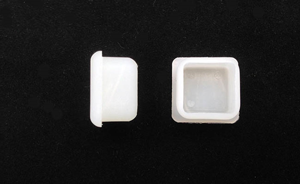 16 Flat Square Insert Glides (13/16" O.D. x 11/16" I.D.) for Chairs/Tubing