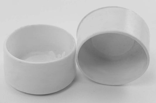 24 Round 1.25" White Cap Tube Insert Patio Furniture Glides
