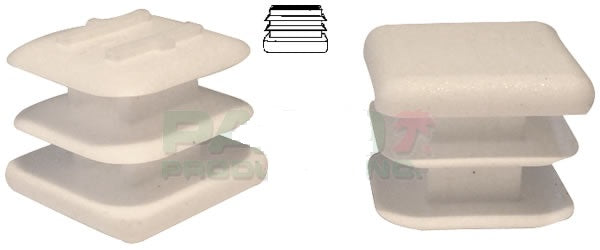 4 Square 3/4" Flat Multi-Gauge Chair Leg Insert Glides For Patio Tubes/Legs