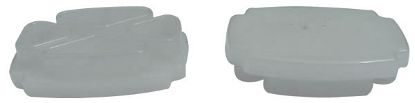 4 Flat Rectangular 1-7/8" Insert Glides for Patio Furniture Tubes/Legs