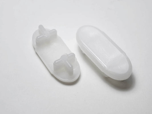 16 Racetrack Shaped Insert Glides - 2-1/8" x 7/8" O.D. for Patio Tubes/Legs