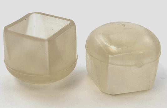 16 Square Vinyl 13/16" Teardrop Cap Chair Leg Inserts