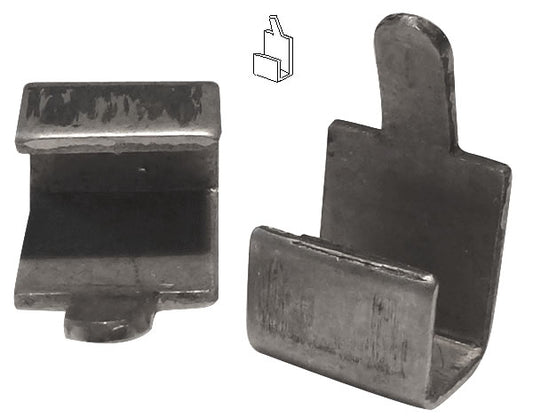 100 Stainless Steel "J" Clips - For use with 1.5" and 2" Vinyl Strapping