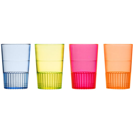 Set of 12 1.5 oz Mixed Neon Hard Plastic Shooter Glasses