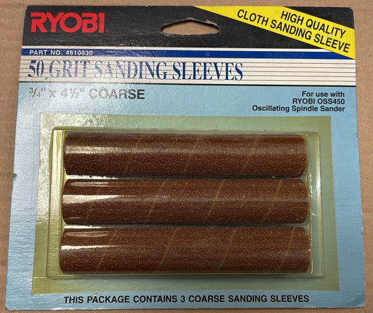 Ryobi OSS450 Oscillating Spindle 50 Grit Sanding Sleeves - 3/4" x 4.5" Coarse