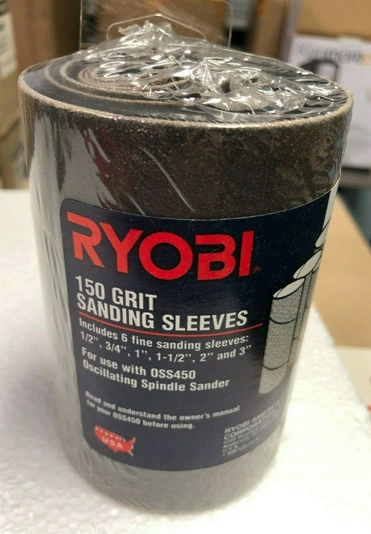 Ryobi 150 Grit Sanding Sleeves (6 Fine: 1/2"-3/4"-1"-1.5"-2"-3")
