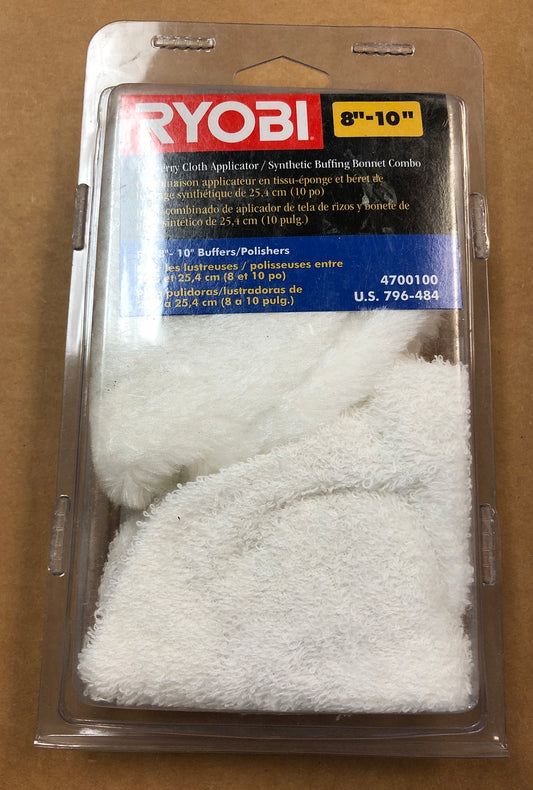 10" Terry Cloth Applicator/Synthetic Buffing Bonnet Combo