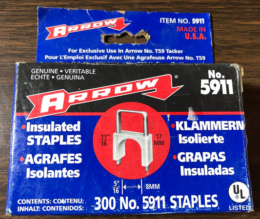 NOS Arrow #5911 Insulated Cable Staples (300 ct)