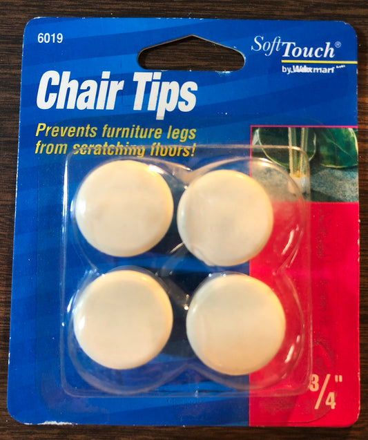 SoftTouch 4601995N Table/Chair Leg Tips Vinyl White Round 3/4"