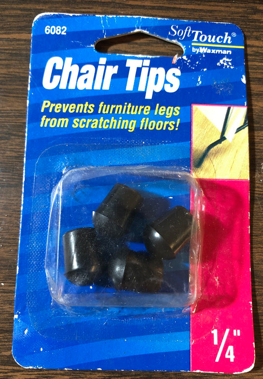 SoftTouch Waxman Table/Chair Leg Tips Vinyl Black 1/4"