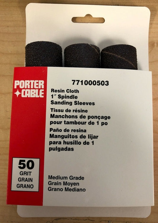 Porter Cable 1" x 4.5" 50 Grit Spindle Resin Cloth Sanding Sleeve (3 pk)