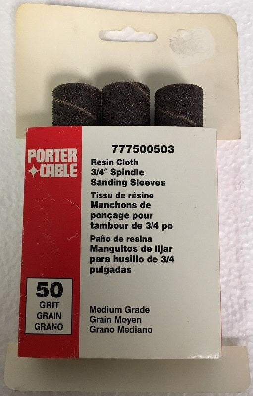 Porter Cable 3/4" x 4.5" 50 Grit Spindle Resin Cloth Sanding Sleeve (3 pk)