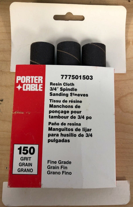Porter Cable 3/4" x 4.5" 150 Grit Spindle Resin Cloth Sanding Sleeve (3 pk)