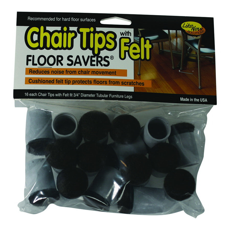 Master Manufacturing 88452 Chair Tips with Felt for 3/4" dia. legs 16 pack