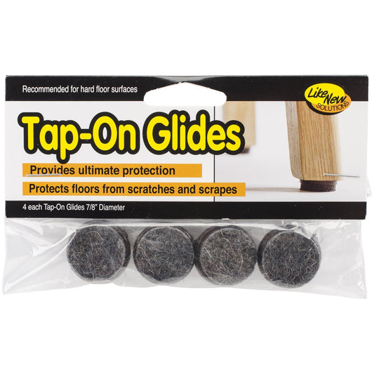 Tap-On Chair Leg Glides Heavy Duty Felt Slider Pads 7/8 Inch Diameter