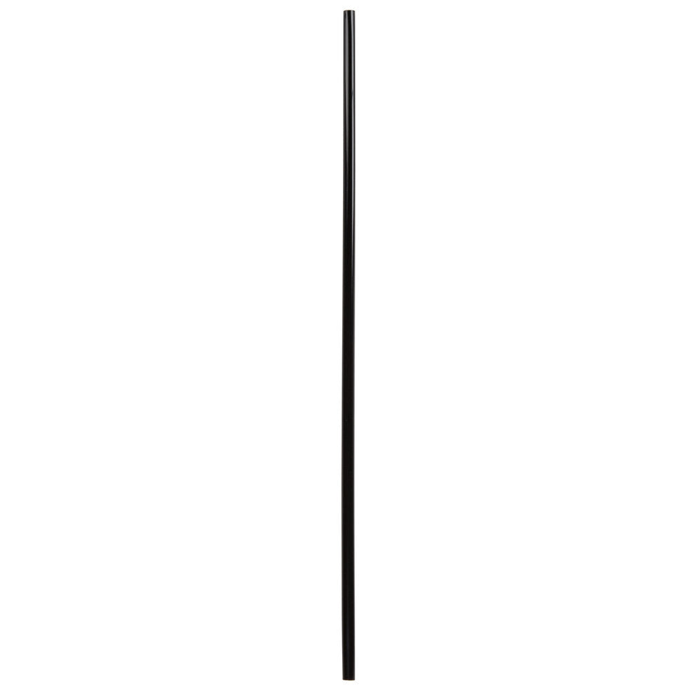 500 8" Black Unwrapped Slim Collins Straws