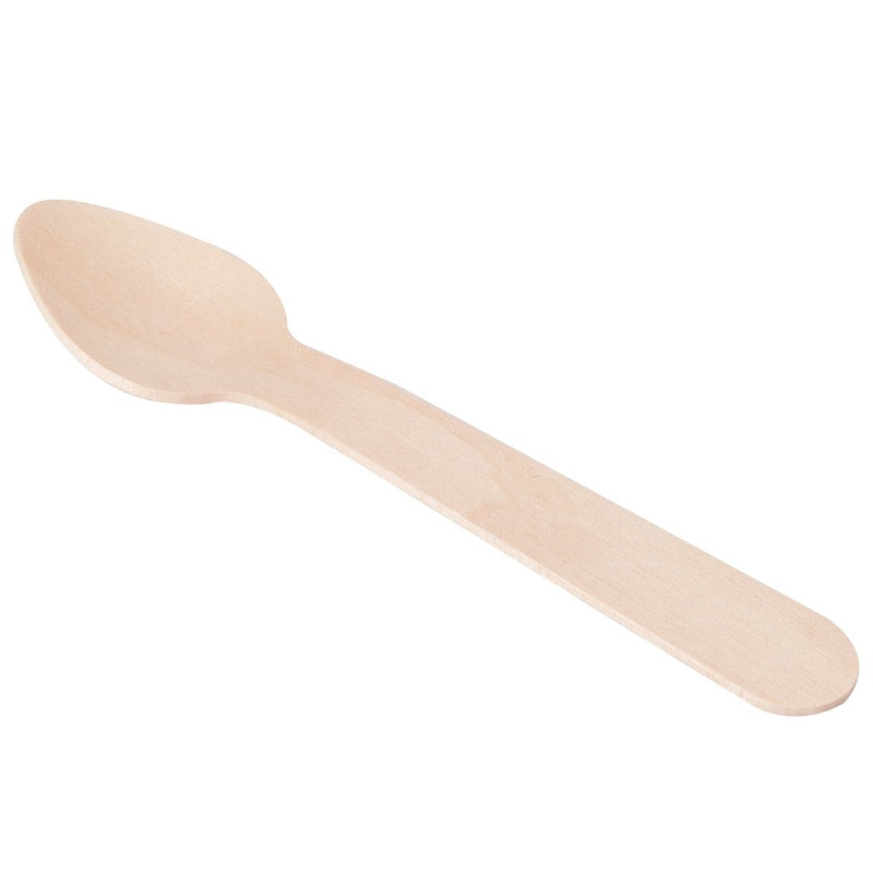 100 Eco-gecko 3.75" Disposable Heavyweight Wooden Taster Spoons