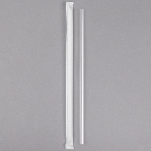 50 7-3/4" Jumbo Translucent Wrapped Straws