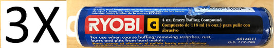 3X Ryobi 4 oz. Emery Buffing Compound Tubes (Type "C")