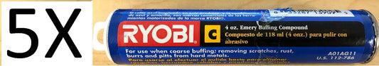 5X Ryobi 4 oz. Emery Buffing Compound Tubes (Type "C")